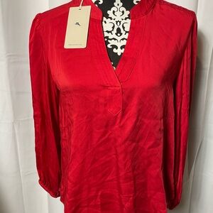 NWT Tommy Bahama Red Silk Women's Top, Size S/P